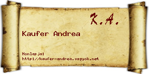 Kaufer Andrea névjegykártya