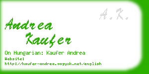 andrea kaufer business card